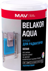Краска MAV Belakor Aqua для радиаторов 1 л (белый полуматовый)