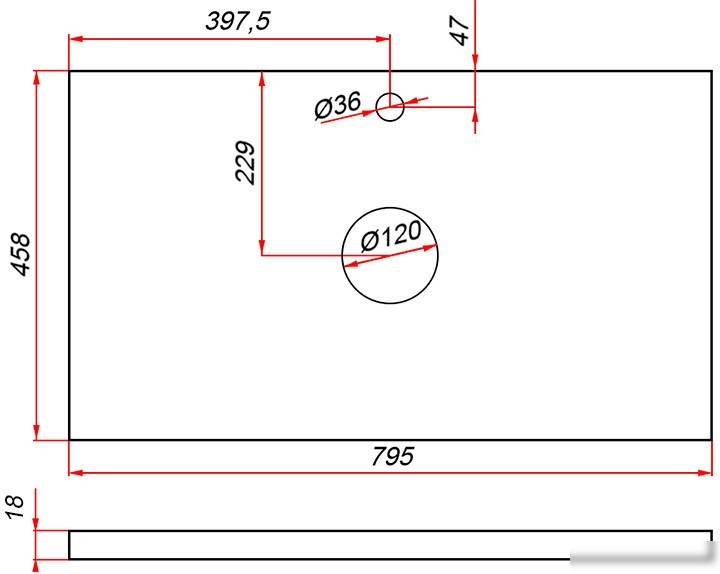 ЗОВ Столешница CLDSP18W795458C2 (белый)