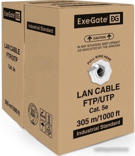 Кабель ExeGate UTP4-C5e-CCA-S25-IN-PVC-GY-305 UTP