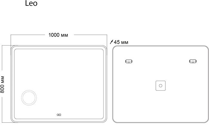 Мебель для ванных комнат Grossman Зеркало Leo LED 100x80 1610080