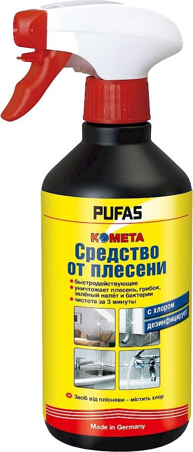 Средство для всех видов поверхностей Pufas Комета с хлором (500 мл) Средство для всех видов поверхностей Pufas Комета с хлором (500 мл)