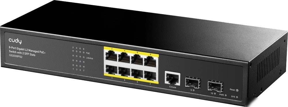 Управляемый коммутатор 2-го уровня Cudy GS2008PS2 1.0