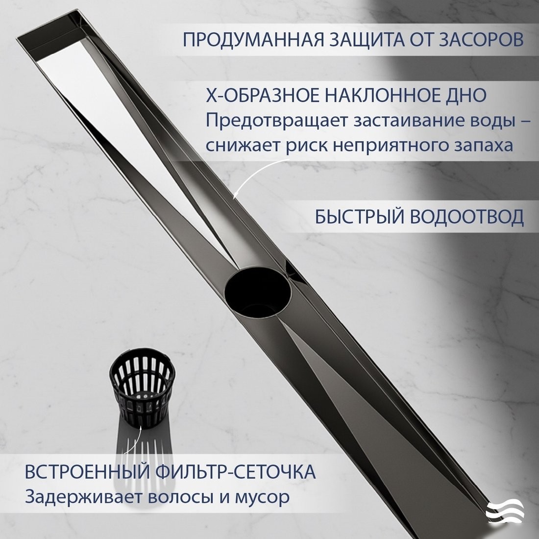 Трап/канал Lauter 2120685-QGGM 800x70 (оружейная сталь)