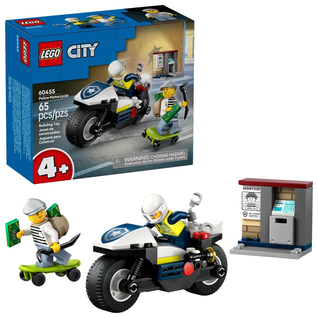 Конструктор LEGO City Полицейская погоня на мотоцикле 60455