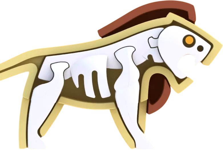 Магнитный конструктор Halftoys Animal Лев HAS001