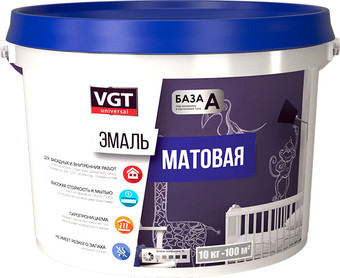 Эмаль VGT ВД-АК-1179 Универсальная матовая RAL3020 1 кг (красный)