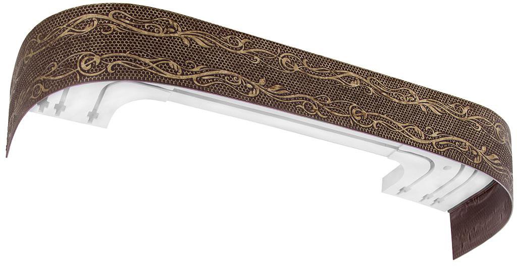Карниз для штор Legrand Элиза с поворотами 2.8м 3-х рядный 58 090 132 (шоколад)