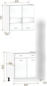 Готовая кухня Кортекс-мебель Корнелия Экстра 80м (дуб сонома/венге)