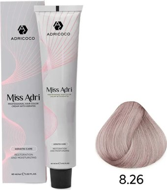 Крем-краска Adricoco Miss Adri 8.26 (100мл, светлый блонд фиолетовый розовый)