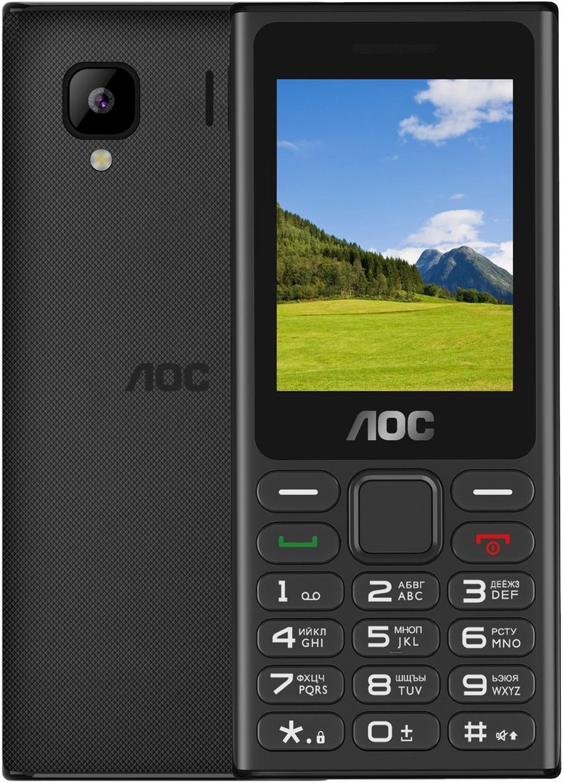 Кнопочный телефон AOC A240 (черный)