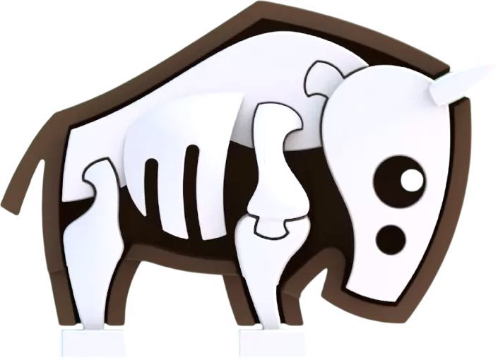 Магнитный конструктор Halftoys Animal Гну с диорамой HA003