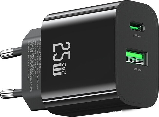 Сетевое зарядное Usams CC315 T65 25W (черный)