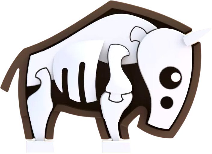 Магнитный конструктор Halftoys Animal Гну HAS003