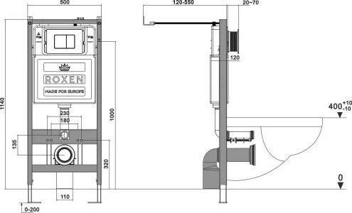 Унитаз подвесной Roxen StounFix Dual Fresh 968517