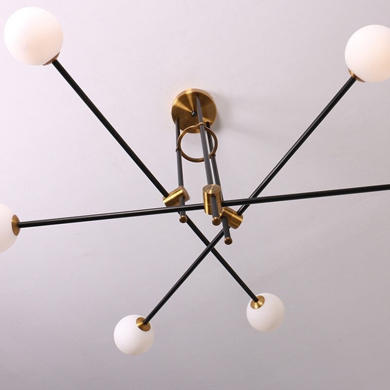 Подвесная люстра DeLight Collection Bistro Globe 9389P/6 (black/gold)