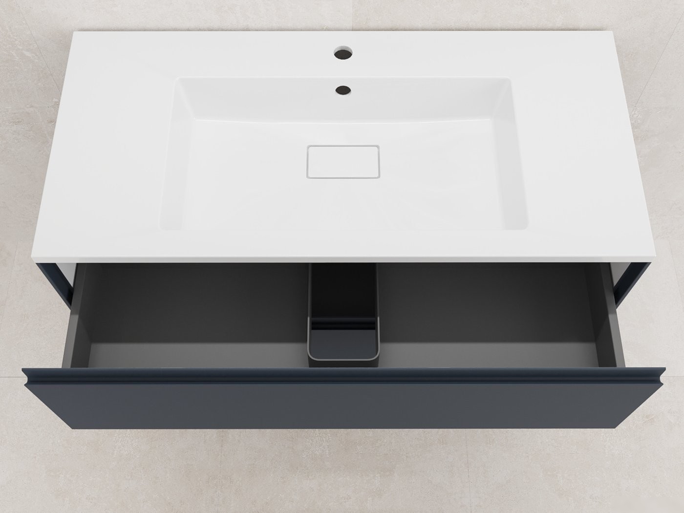 Symbolite Тумба под умывальник Лима 100 Line Plus 2 ящика + Line 100x48 (подвесная, графит/антрацит)