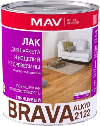 Лак Brava Alkyd 2122 1 л (бесцветный матовый)