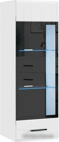 Шкаф-витрина НК-Мебель Gloss 71373112 (белый/белый глянец)