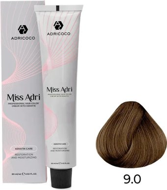 Крем-краска Adricoco Miss Adri 9.0 (100мл, очень светлый блонд)