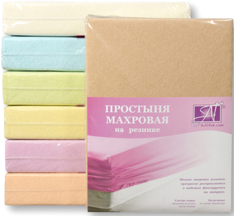 Постельное белье Альвитек Махровая на резинке 90x200x20 ПМР-БЕ-090 (бежевый)