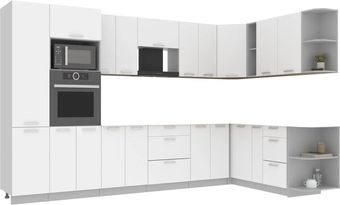 Готовая кухня Интерлиния Мила Лайт 1.88x3.4 правая без столешницы (белый платинум)