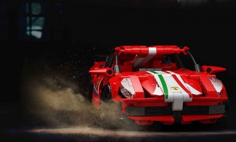 Конструктор Zhe Gao DZ7014 Гоночный автомобиль Ferrari 488