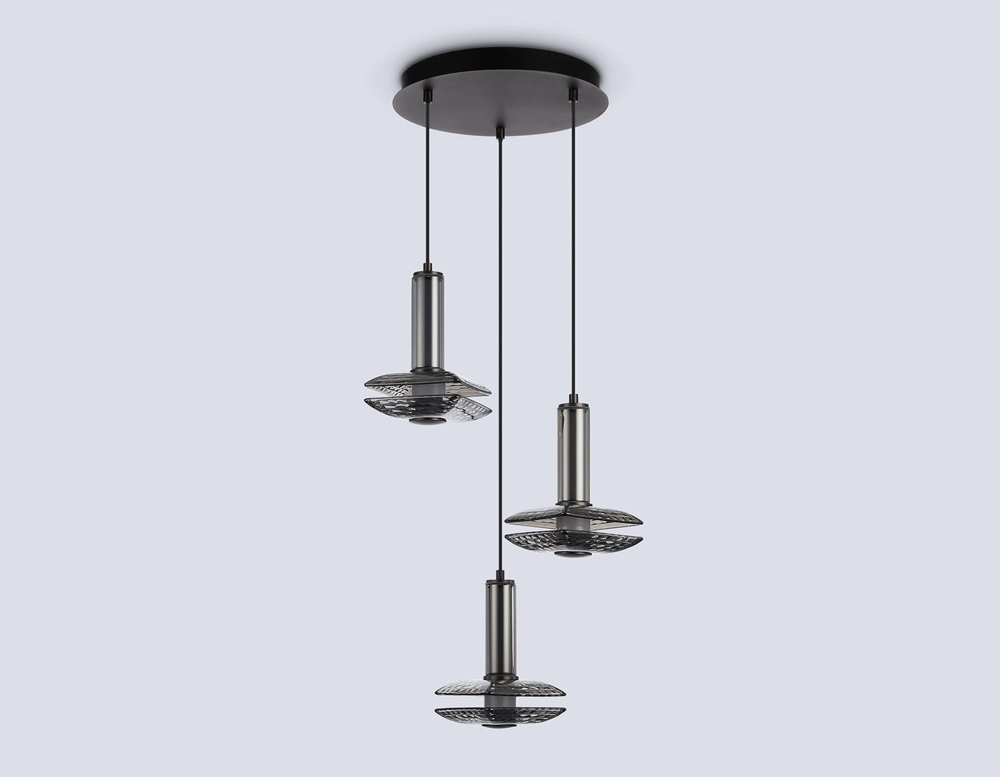 Люстра средней высоты Ambrella light LH31012/3 GR/SM (серый/дымчатый)