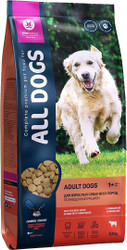 Сухой корм для собак All Dogs для взрослых с говядиной и овощами 2.2 кг