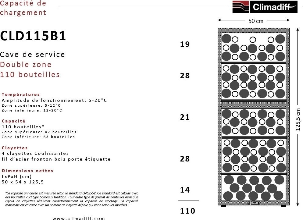 Винный шкаф Climadiff CLD115B1