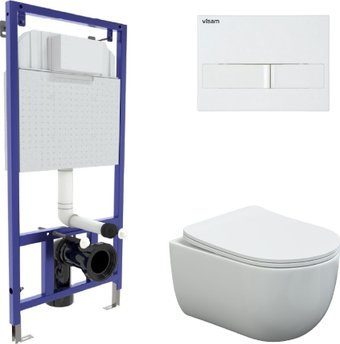 Унитаз подвесной Berges Wasserhaus Ventas Rimless + Visam Slim 525 EX-043308 (с сиденьем)