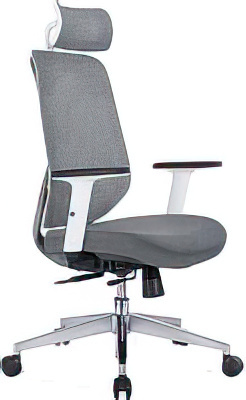 Кресло Norden Имидж Gray 2 YS-0817H(FY+FY)W (белый пластик/серая ткань)
