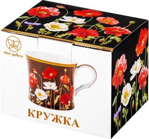 Чашка Elan Gallery Маки на черном 420631
