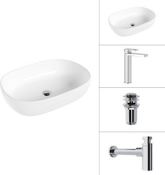 Умывальник Lauter 21836 + Cascade 21СК0655C + сифон 21635CH + дон.клапан 21190CH (хром)