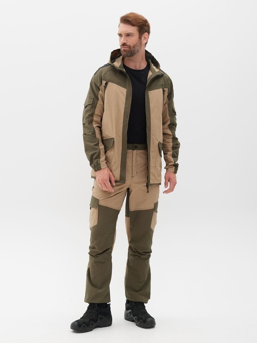 Костюм Huntsman Горка-Люкс Хаки/Песок Nylon Cotton Рип-Стоп (р.56-58/170-176)