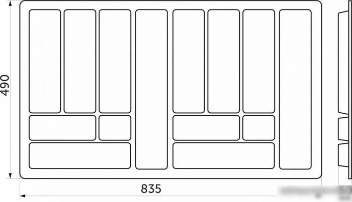 Лоток для столовых приборов AKS Comfort 90x490 (металлик)