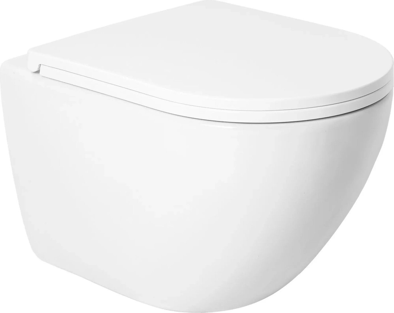 Унитаз подвесной Saniteco KW-9003W Single (безободковый) + Ани Пласт WCP4133