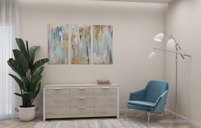 Комод Hype Mebel Цезарь 150x40 (белый-древесина белая)