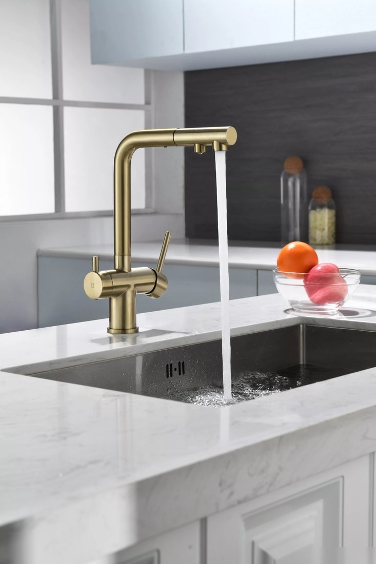 Смеситель Paulmark Serpentine Se213222-LG (светлое золото)
