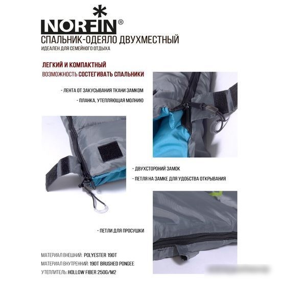 Спальный мешок Norfin Alpine Comfort 250 (правая молния)