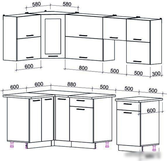 Угловая кухня Интерлиния Мила Gloss 50-12x24 (ваниль/шоколад глянец)