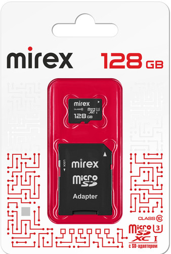Карта памяти Mirex microSDXC 13613-AD3UH128 128GB (с адаптером)