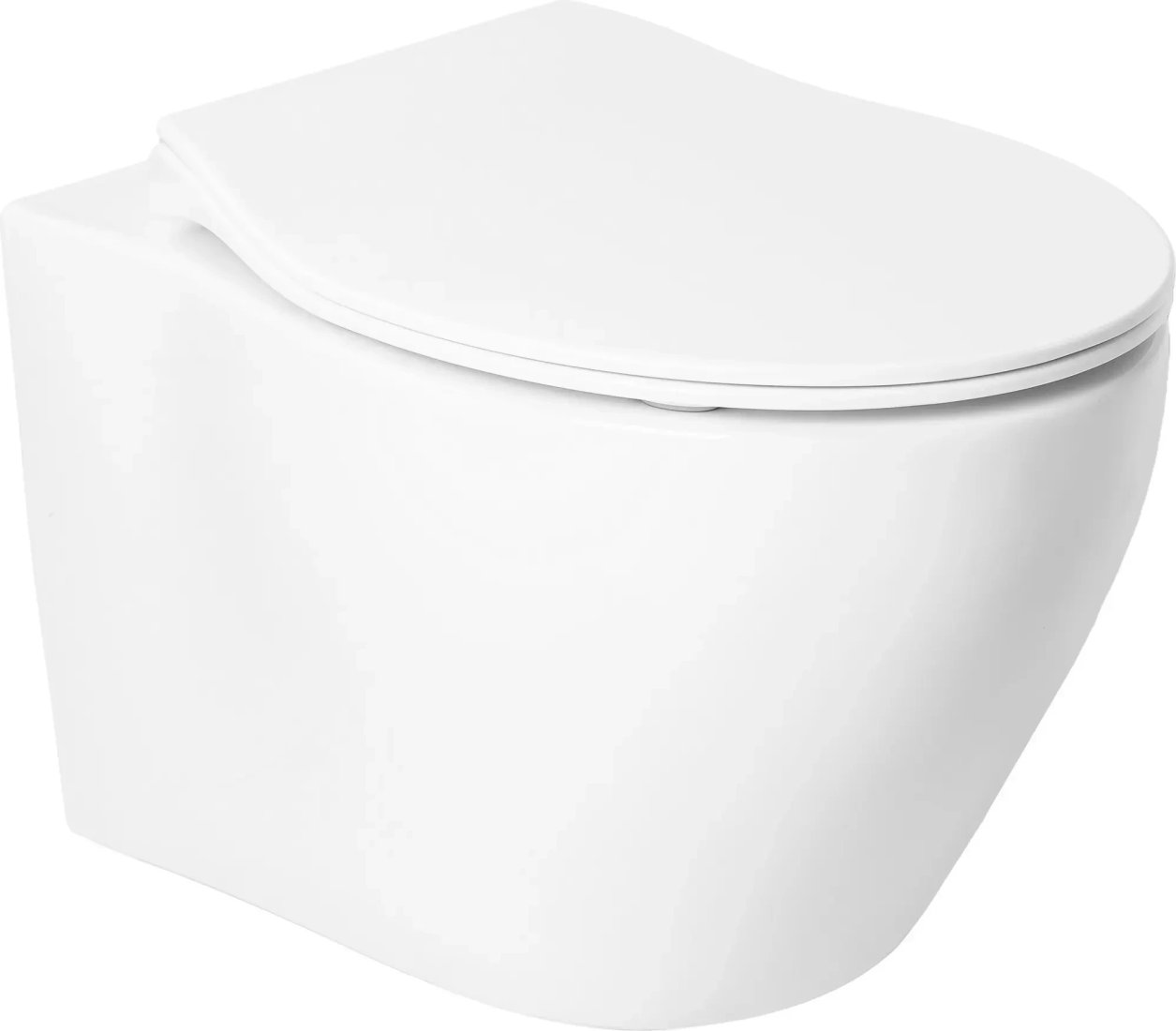 Унитаз подвесной Saniteco KW-99046 + 501 + K02-W (с кнопкой, белый)