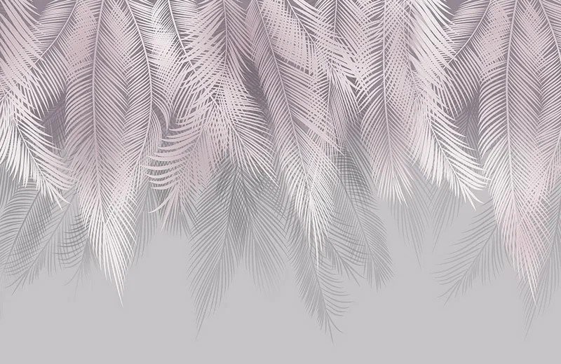 Фотообои Mio Tesoro Пальмовые листья с оттенком пудра/серый (400x260)