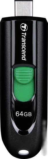 USB Flash Transcend JetFlash 790C 64GB (черный/зеленый)