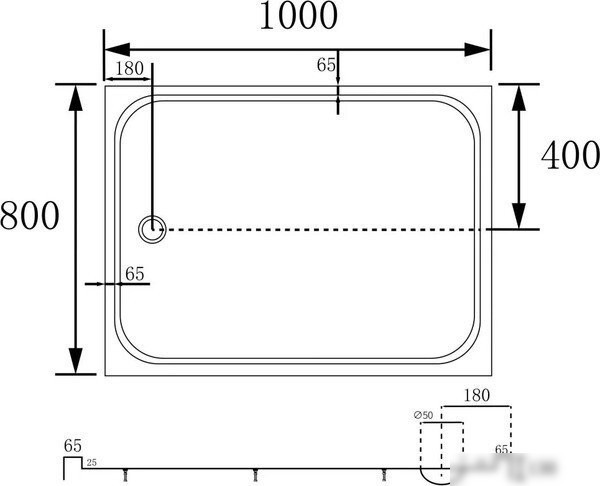 Душевой поддон Abber AD3C108 100х80