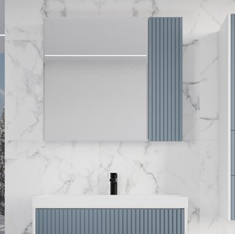Symbolite Шкаф с зеркалом для ванной Стокгольм 80 (графит софт)