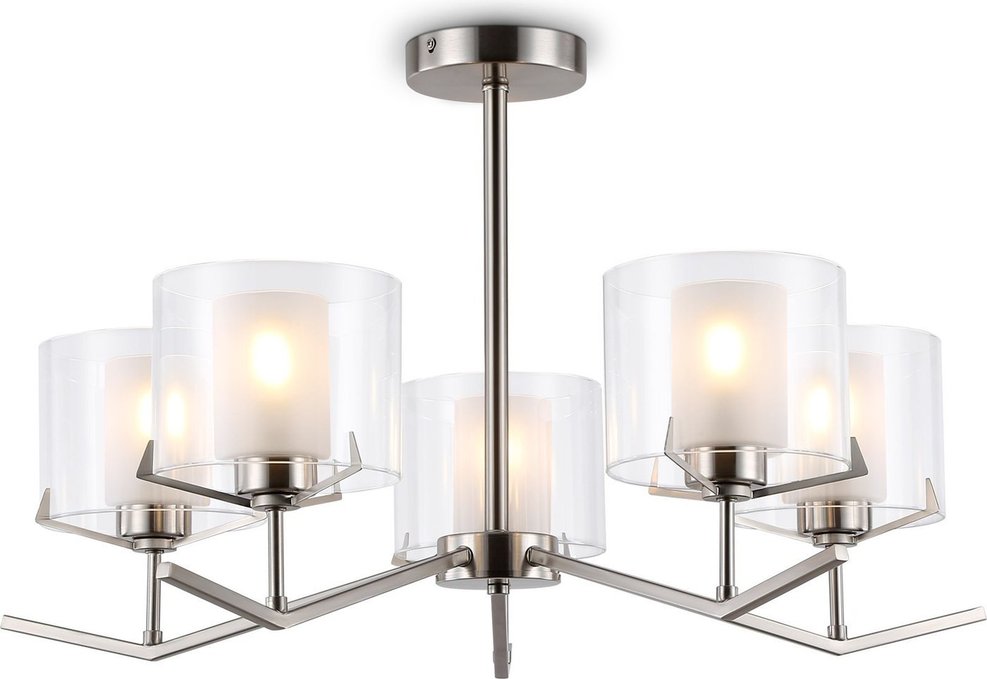Подвесная люстра Ambrella LH57001/5 SN/FR (никель/белый матовый)