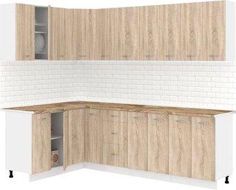 Готовая кухня Кортекс-мебель Корнелия Лира 1.5x2.5 (дуб сонома/мадрид)
