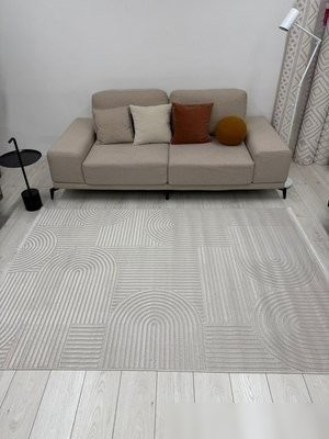 Ковер для жилой комнаты Radjab Carpet Моника Прямоугольник MC 402A 12575RK (0.8x1.5, Beige)