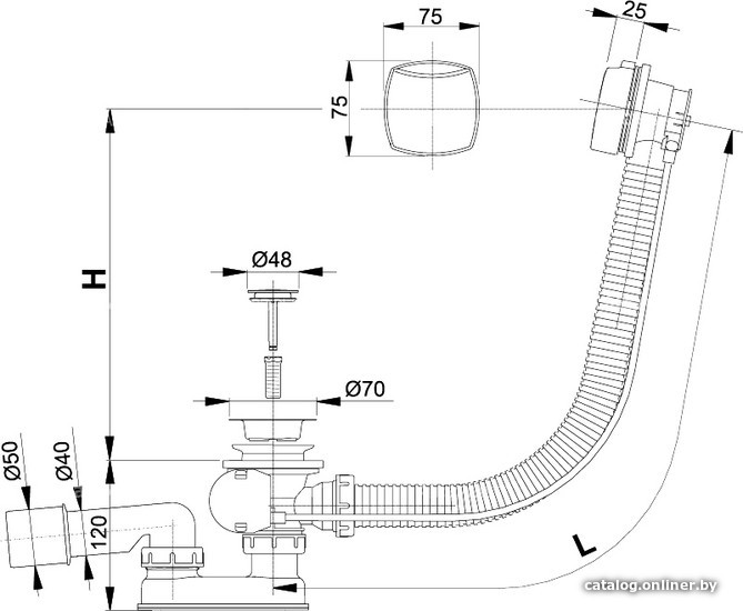 Сифон Alcaplast A51CR